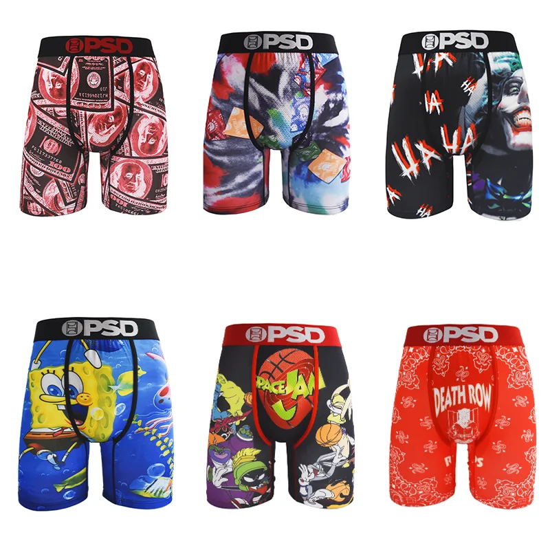 1 potong celana dalam Boxer untuk pria, celana dalam Boxer motif modis, celana dalam S-XXL seksi untuk pria