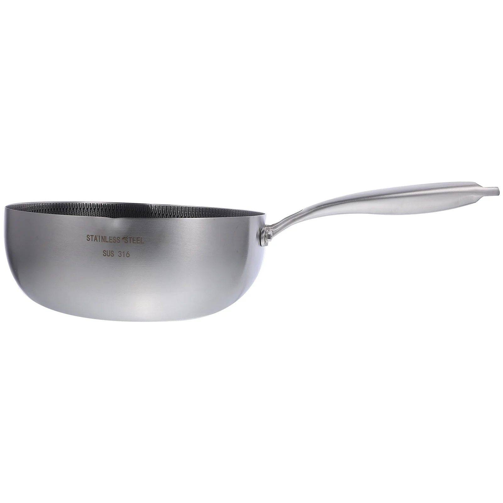 

Stainless Steel Wok 24CM Nonstick Honeycomb Saucepan Kitchen Pot Metal Cookware Fry Eggs Safe Handle Easy Clean