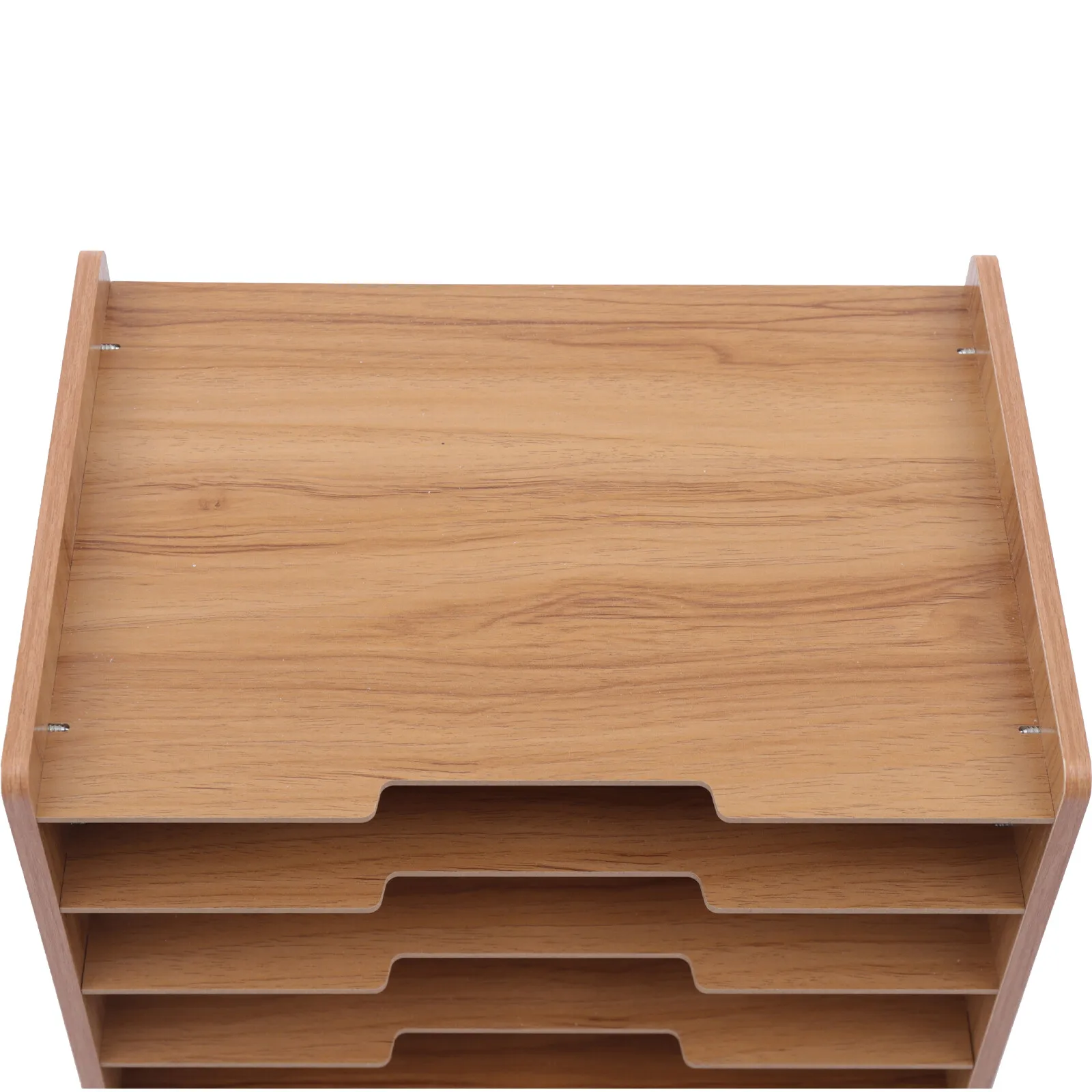 7-Step Office Paper Organizer Office Wood Desk A4 Paper Tray Letter Shelf Document Holder