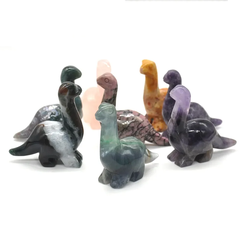 Diplodocus-Dinosaur Statue, Natural Quartz, Amethyst, Agate, Healing Crystal, Reiki Figurine, Ornament, Home Decor, Christmas Gi