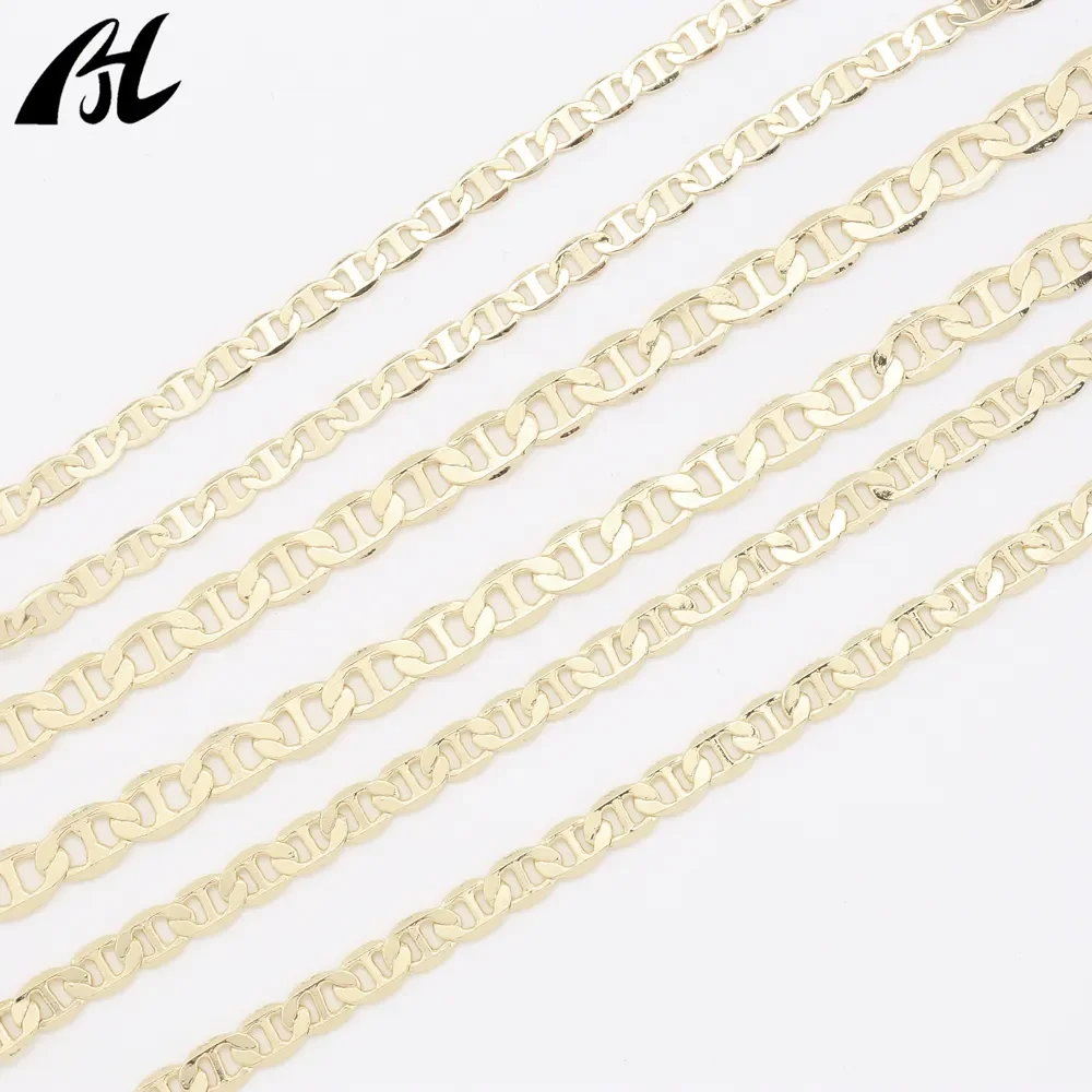 Oro Filled Italian punk 14K 18K gold-plated necklace high quality clasp necklace brass punk gold necklace