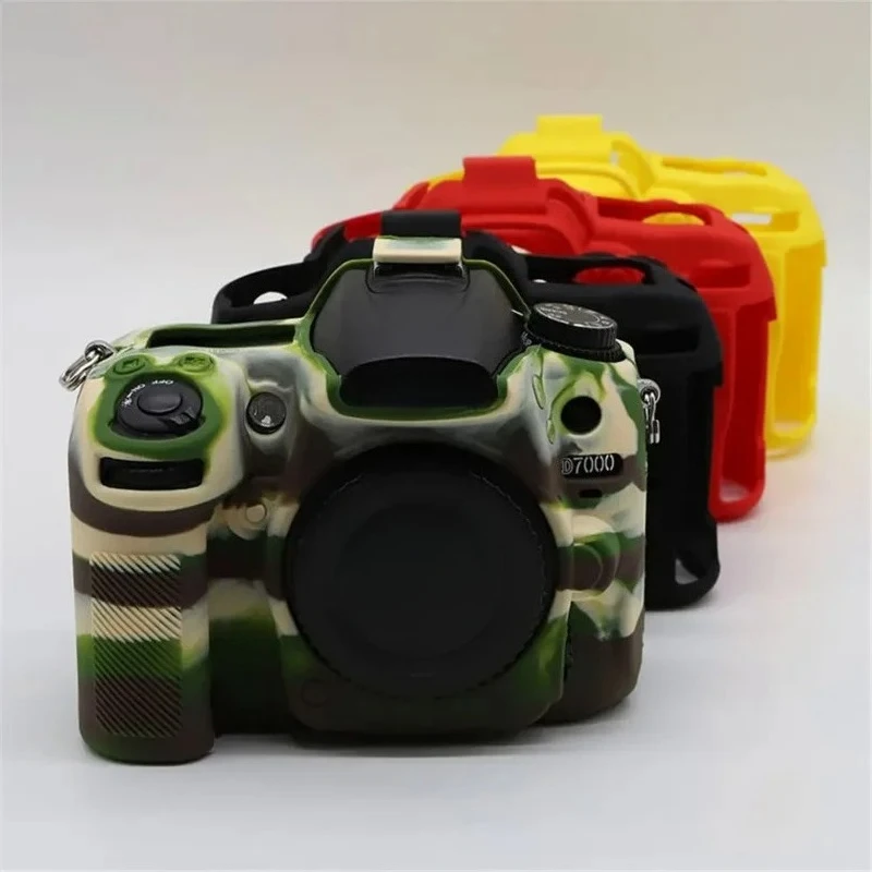 For Nikon D7000, elastic rubber armor camera body protective bag, 2pcs hot shoe cover photography gear,
