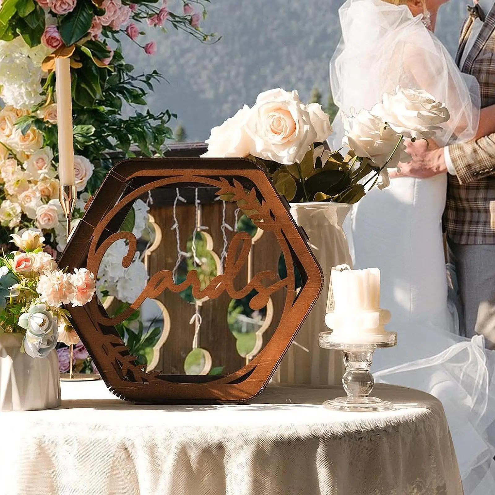 Boîte à cartes de mariage, boîte à enveloppes, boîte à argent, centre de table, boîte à cartes en bois rustique pour la collection de cartes, boîte à cartes cadeau pour mariage, fête, anniversaire