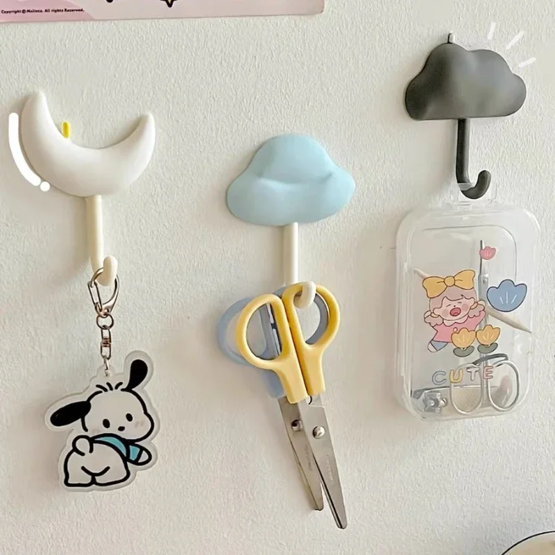 Cute Hooks Set 3pcs Kitchen Bathroom Storage Hooks No Punch No Trace Backing Home Decor Storage Accessories Wall Hook