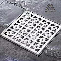 Revivalism Shower Floor Drain Stainless Steel Square Floor Drain Strainer Dectable Anti-odor Drainer Shower Bathtub Accessories