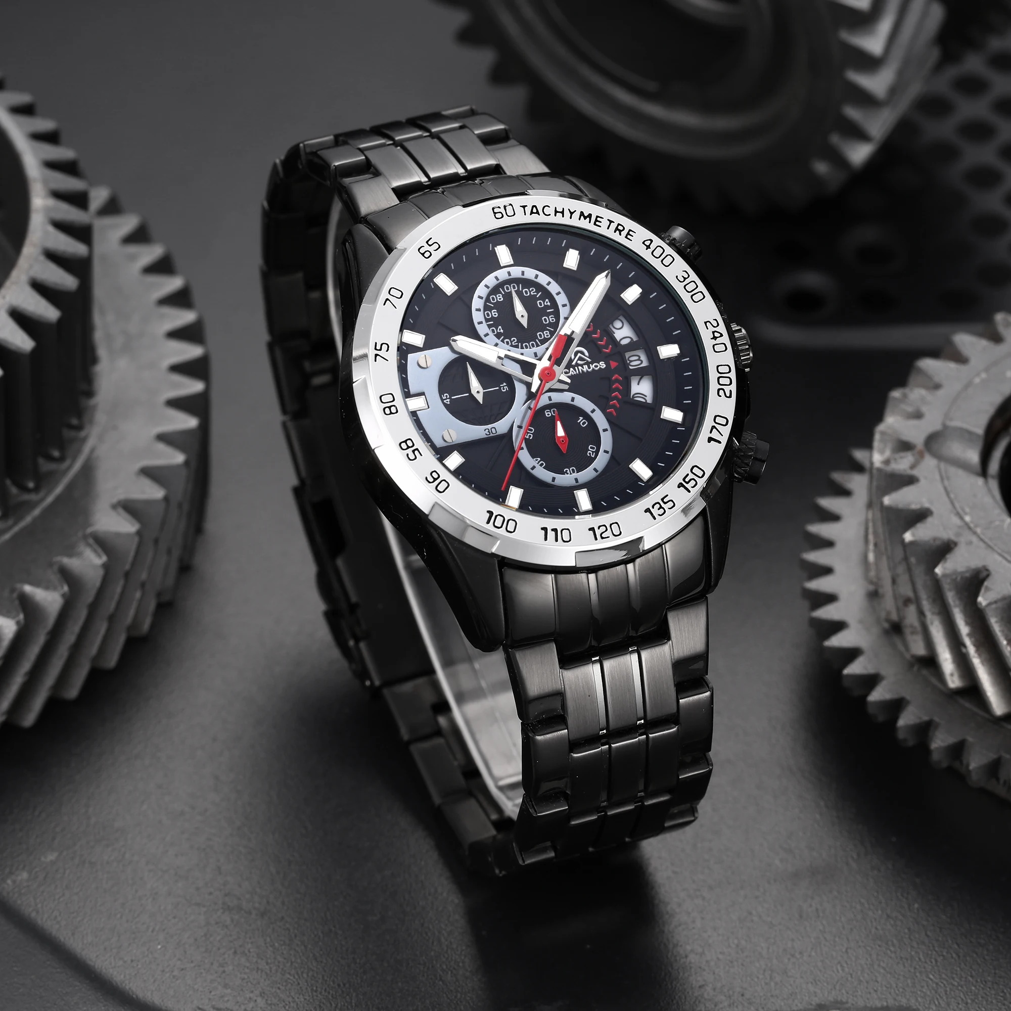 CAINUOS new multifunctional quartz watch, sports timing watch, leisure business calendar, men's watch