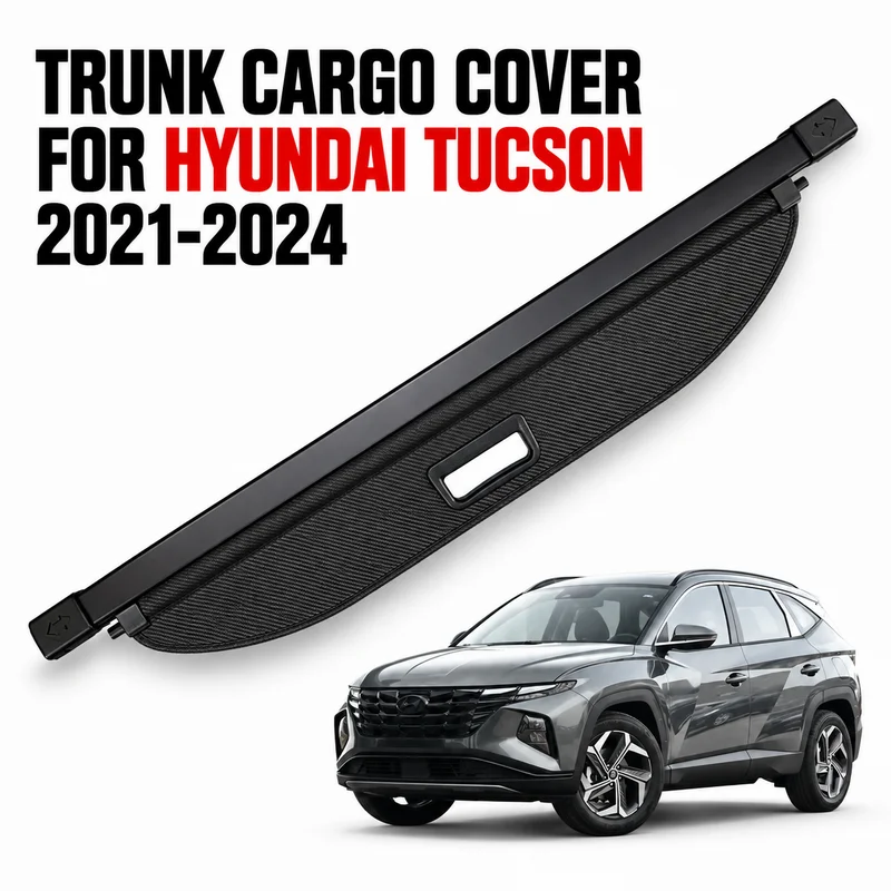 For Hyundai Tucson NX4 Trunk Cargo Cover Retractable Privacy Parcel Rack Easy-Install Durable Car Storage Accessories