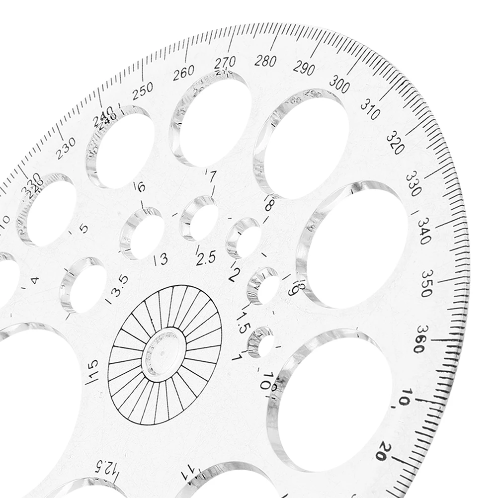 

8 Pcs Protractor Template Clear Mathematical Tool Precision Circular Measuring and Ruler Centimeter Student