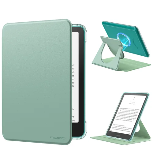 Imagen 2 del producto 360 ° Estuche giratorio para 7 ""nuevo Kindle Paperwhite 12a generación 2024/Kindle Colorsoft 2025, cubierta de soporte magnético con despertador automático