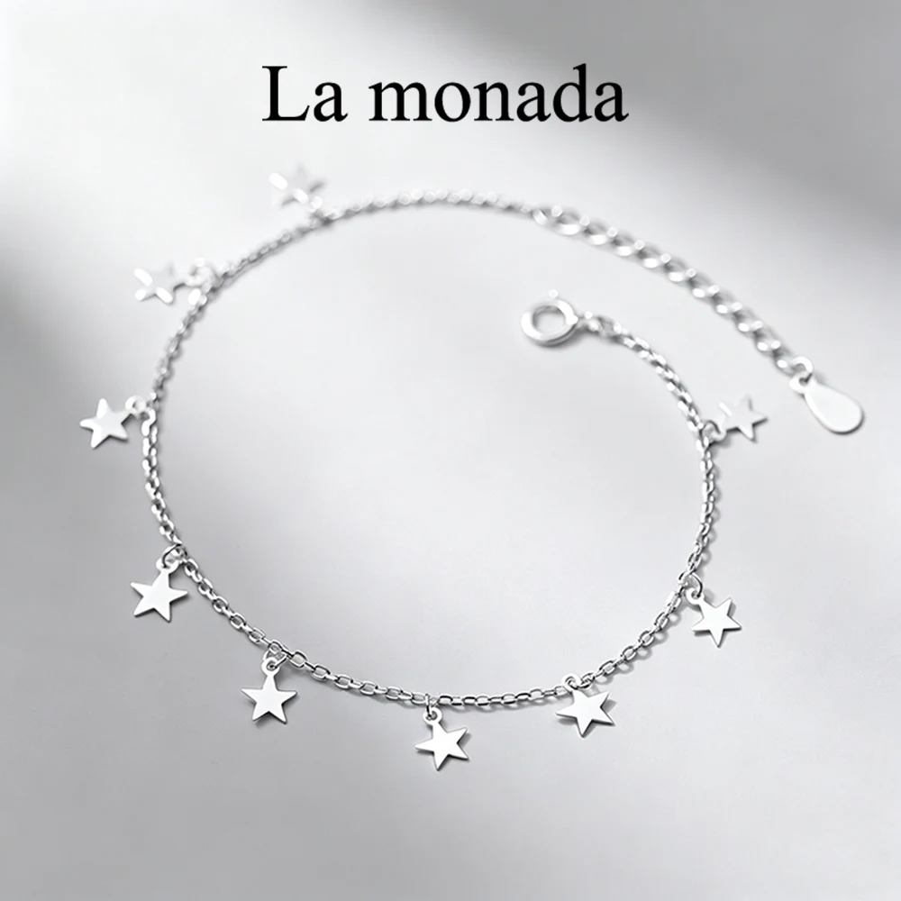 La Monada Star Charm Bransoletki Dla Kobiet Srebro 925 Sterling Drobna Prawdziwa Srebro 925 Biżuteria Bransoletka Łańcuch Bransoletka Damska