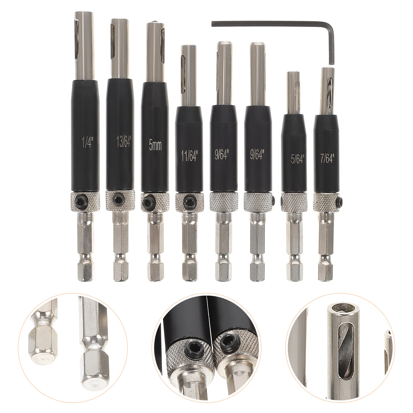 

Hinge Drill Bit Set 5 7 9 11 64 13 64 1 4 Self Centering Door Window Cabinet Woodworking Tools Automatic Chip Discharge