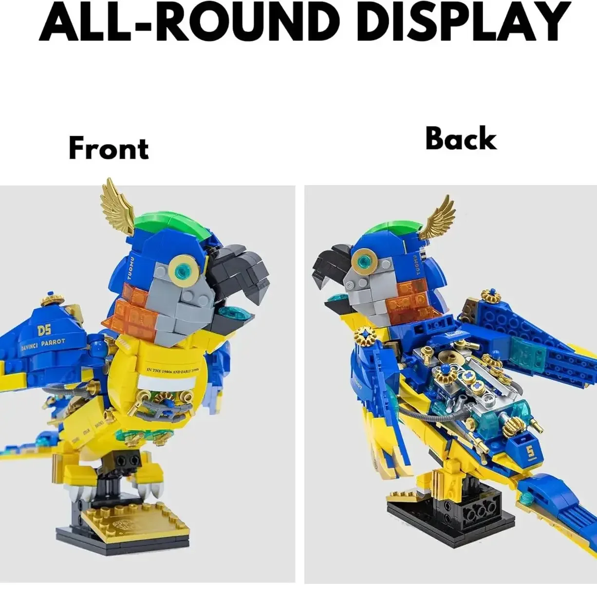 MOC Steampunk Macaw Building Blocks Creative Crocodile/Goldfish/Bettle Animal Parrot Model Assembly Decoration Toys Bricks Gifts