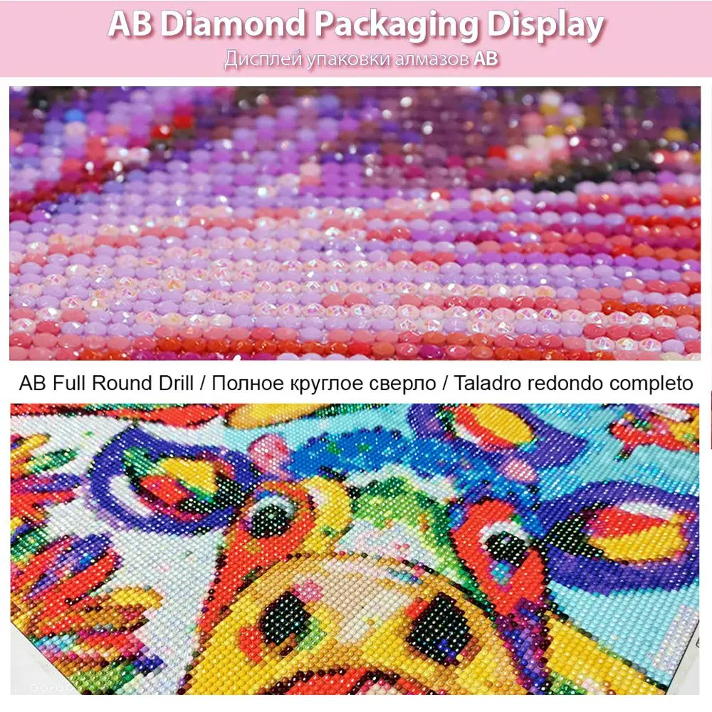 Diseny Cartoon Princess AB Diamond Painting Kits Embroidery Glass Art Kids Gift Mosaic Rhinestones Cross Stitch Home Decor New