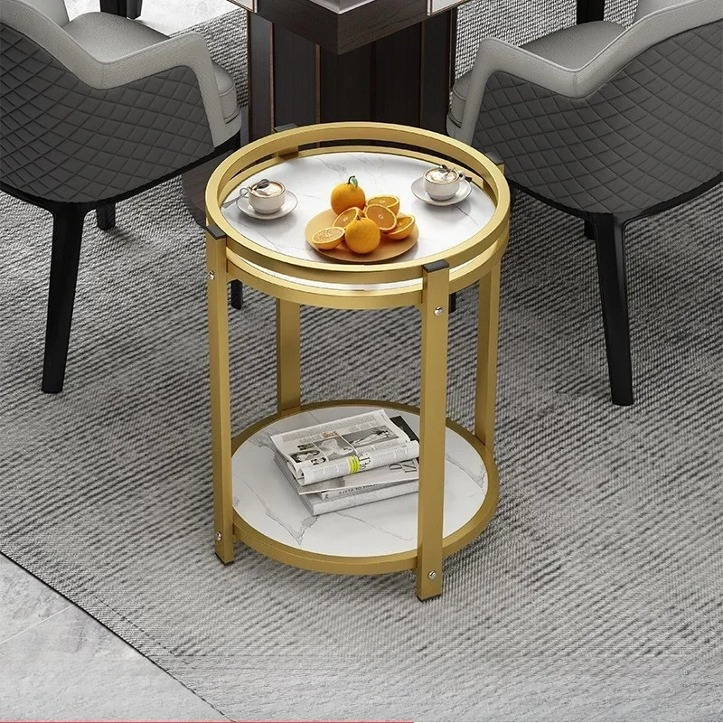 New model Movable tea rack with ashtray Small double-layer multi-functional tea table Tea table sturdy and durable