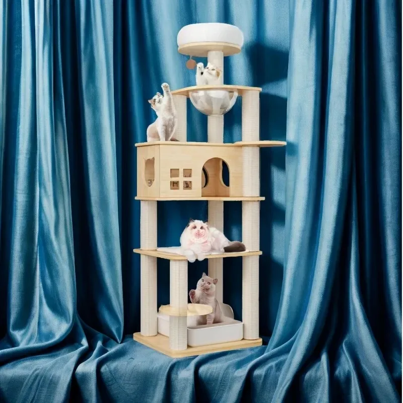 

Cat Scratcher Tower Home Furniture Cat Toys Tree Pets Hammock Sisal Post Climbing Frame Toy Cat Scratching Board Climbing Frame