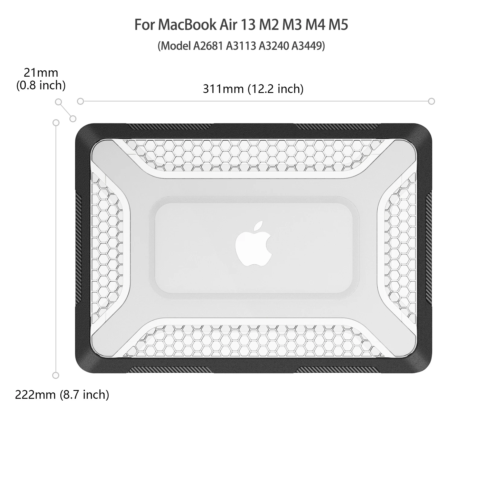 Laptop Case for MacBook Air 13 M5 Case 2026 Model A3449 Stand Cover Compatible with MacBook Air M2 13.6-inch M3 M4 Funda A3240