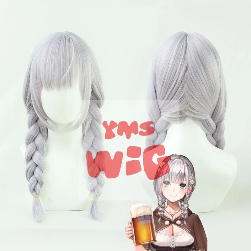 Perruque de Cosplay de VTuber Shirogane Noel, Cheveux Hololive Nette Youtuber, 4 Types, Degré de Chaleur, pour Fille