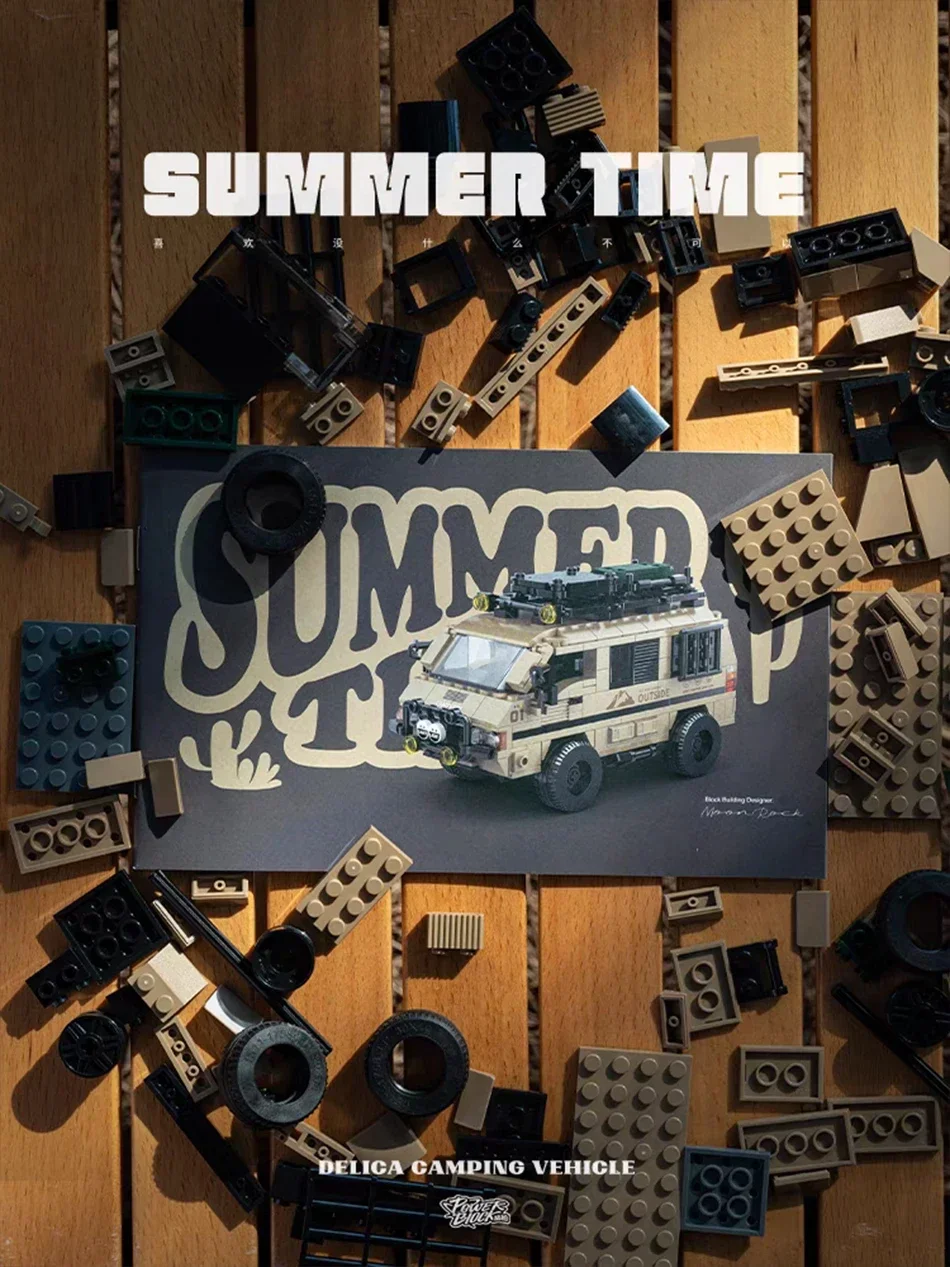 489 pçs pb8823 moc cidade off-road camper van modelo blocos de construção rv veículo carro caminhão tijolos com caixa de exibição garagem brinquedos presente