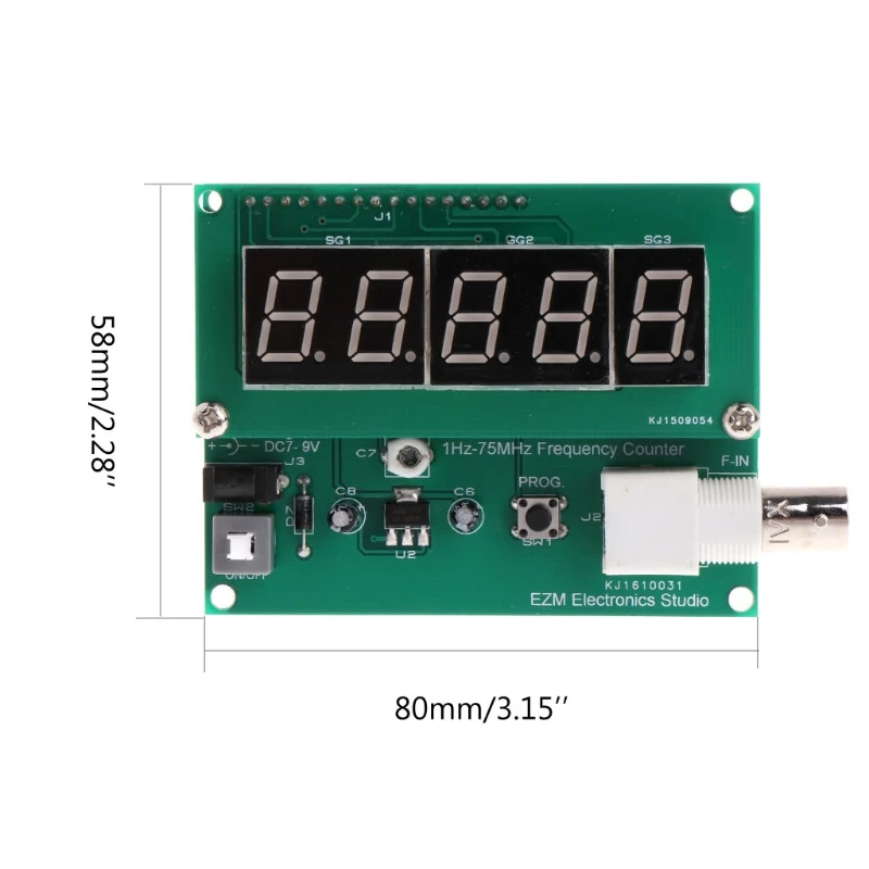 1Hz-75MHz Frequency Counter 7V-9V 50mA DIY Cymometer Module Tester Meter