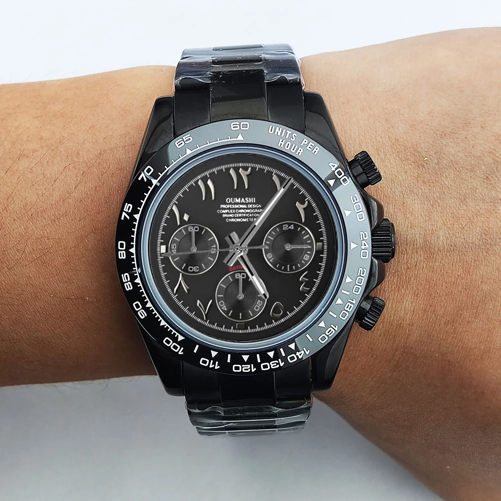 Reloj VK63 de 39,3mm para hombre, esfera árabe, reloj personalizado para hombre, reloj de cuarzo de lujo para hombre, cronógrafo deportivo VK63 con cristal de zafiro