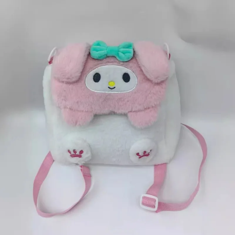 Bolsa de felpa Kawaii Sanrio Kuromi Cinnamoroll Melody, bolso de mano de Anime de dibujos animados, bolso cruzado, bolsas de almacenamiento de cosméticos de viaje, regalo para niñas