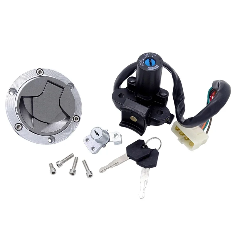 For Kawasaki Ninja 250R EX250 300 EX300 1 Set Motorcycle Fuel Tank Cover Seat Ignition Switch Keys Lock Assembly Motorbike Parts