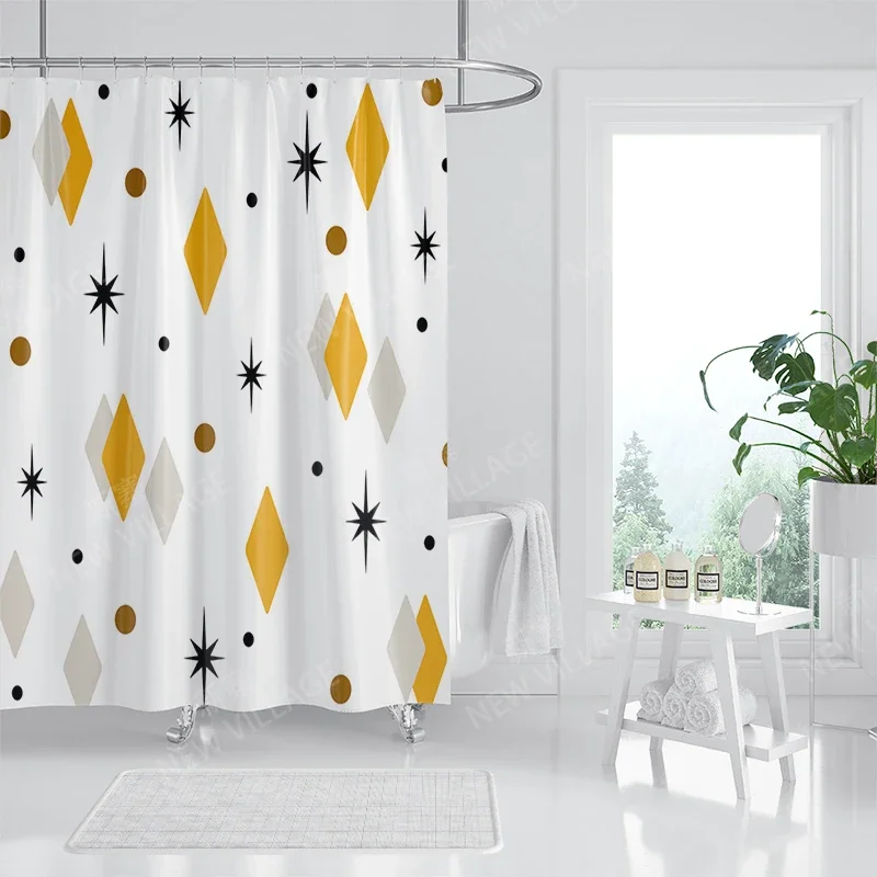 Waterproof fabric shower curtains Bathroom curtain accessories 180x200 Bath curtain for shower 240*260 nordic boho decoration