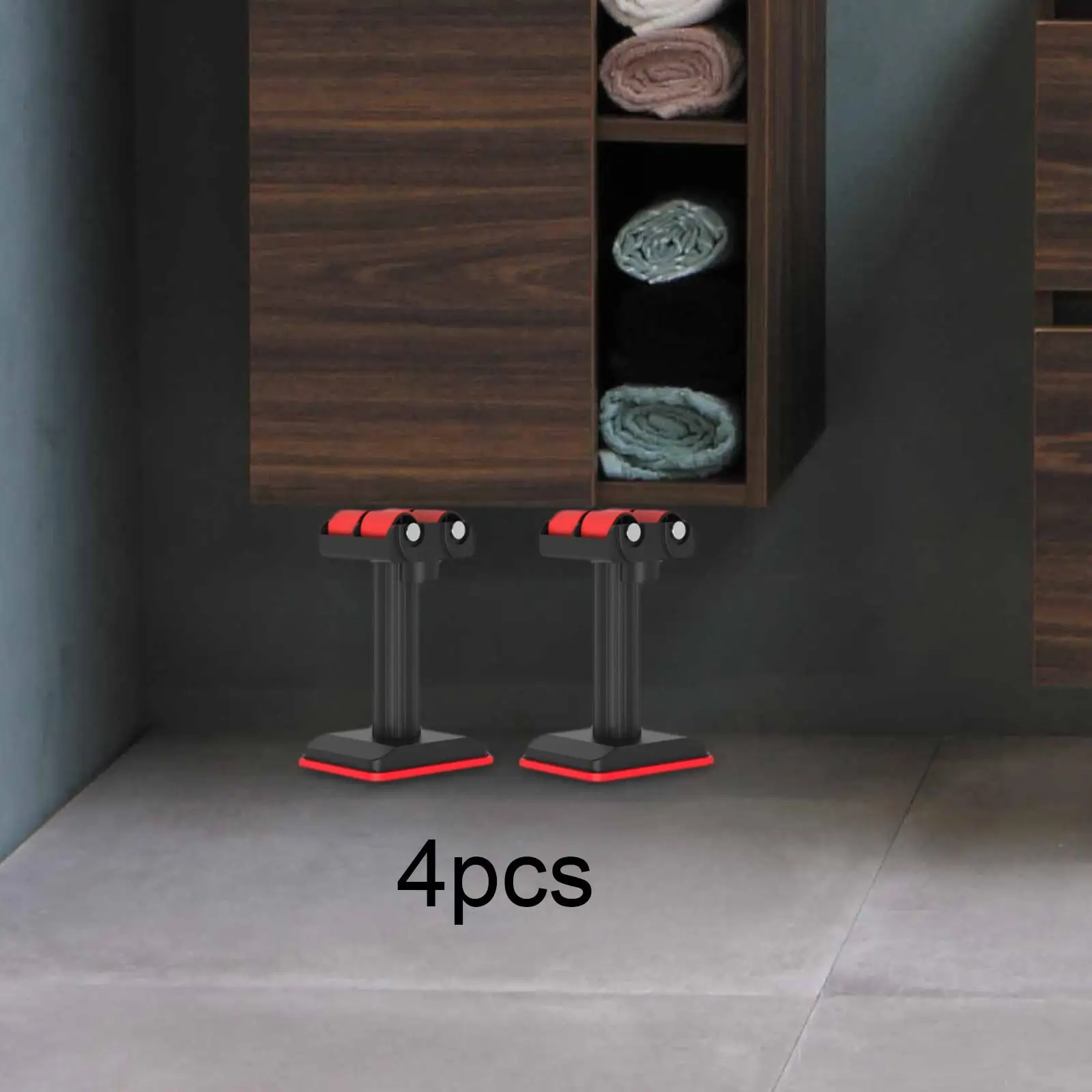 

4 Pieces Bathroom Cabinet Support Poles 3rd Support System Multipurpose Anti Slip Telescopic Poles for Garage Farmhouse Door