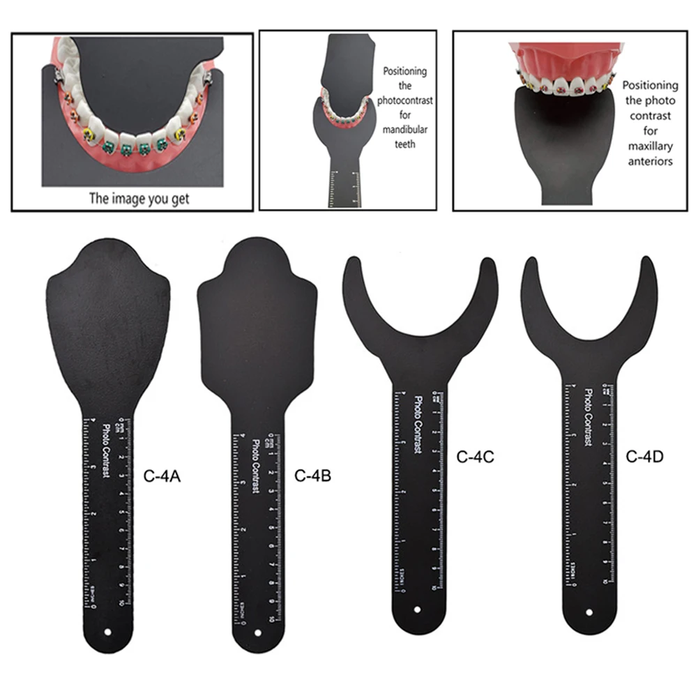 Dental Photography Black Background Orthodontic Photo Image Contrast Board Oral Cheek Plate Scale Mark Autoclavable Dentist Tool