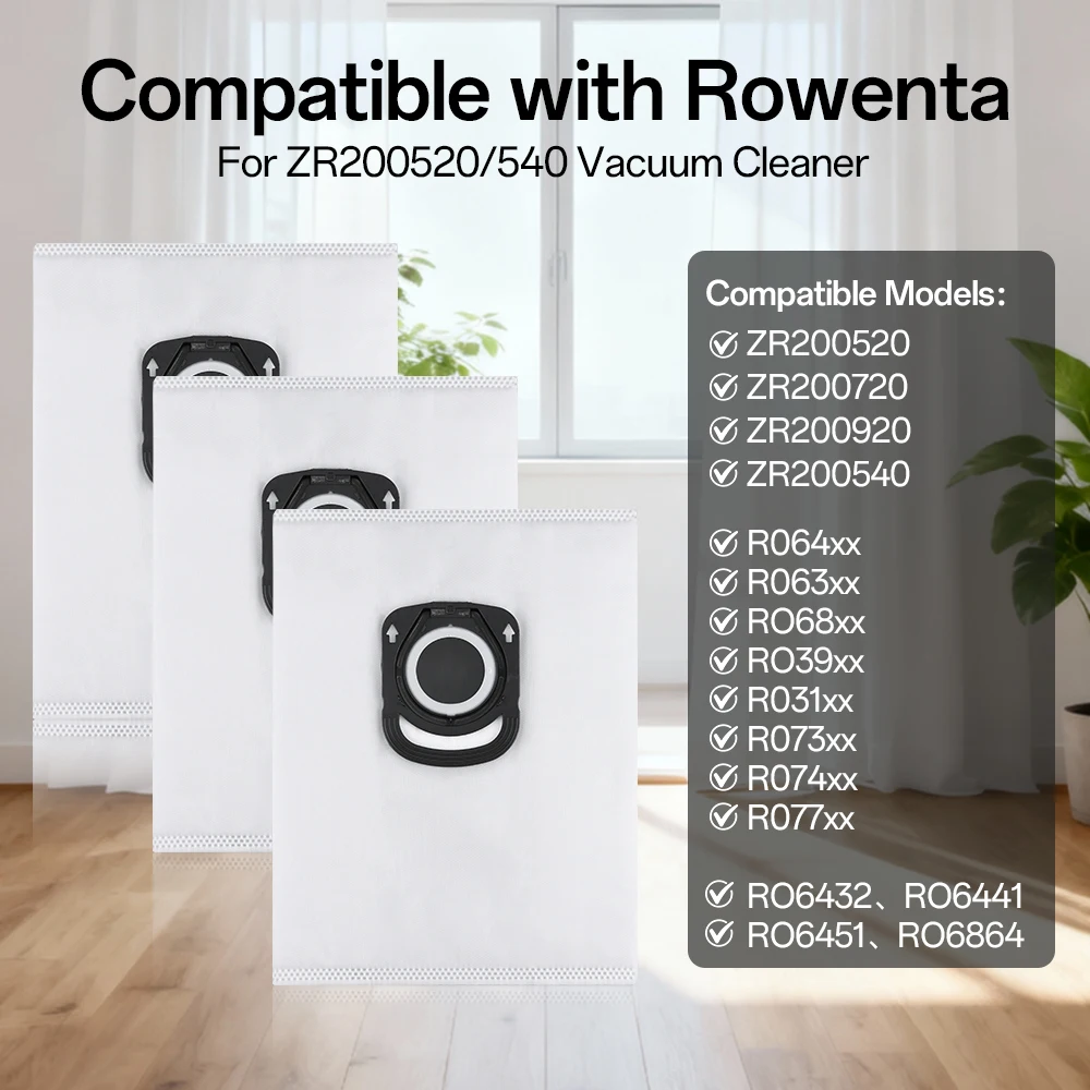 استبدال أكياس الغبار لروينتا النظافة + ZR200520 ZR200540 ZR200720 ZR200920 قوة الصمت سلسلة حقيبة فارغة الملحقات