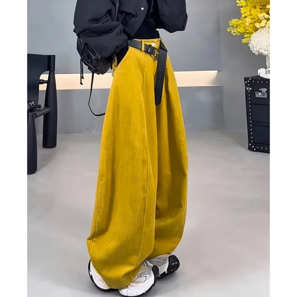 

Men'S Wide-Leg Loose-Fitting High-Waisted Street Style Casual Loose-Fitting Trousers Hip-Hop Style Solid Color Fashion Pants