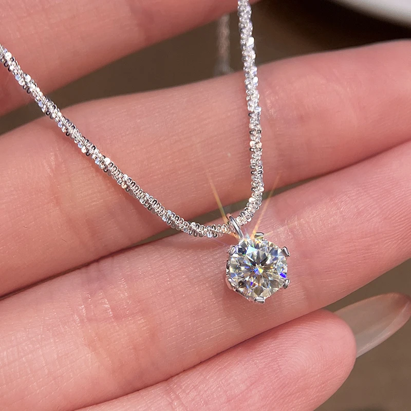 

Stylever 1.1ct Moissanite Diamond Cross Pendants Necklace for Women 925 Sterling Silver Christian Neck Chain Jewelry