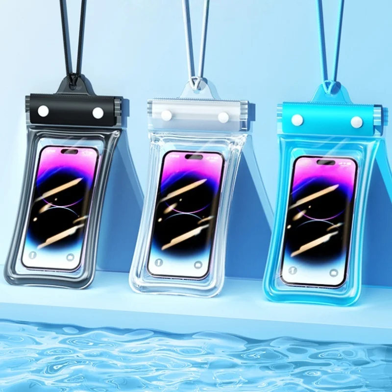 

4-compartment Waterproof Phone Pouch 3D Design Thick Case-Friendly Transparent Plastic Dry Bag with Strap Waterresistant