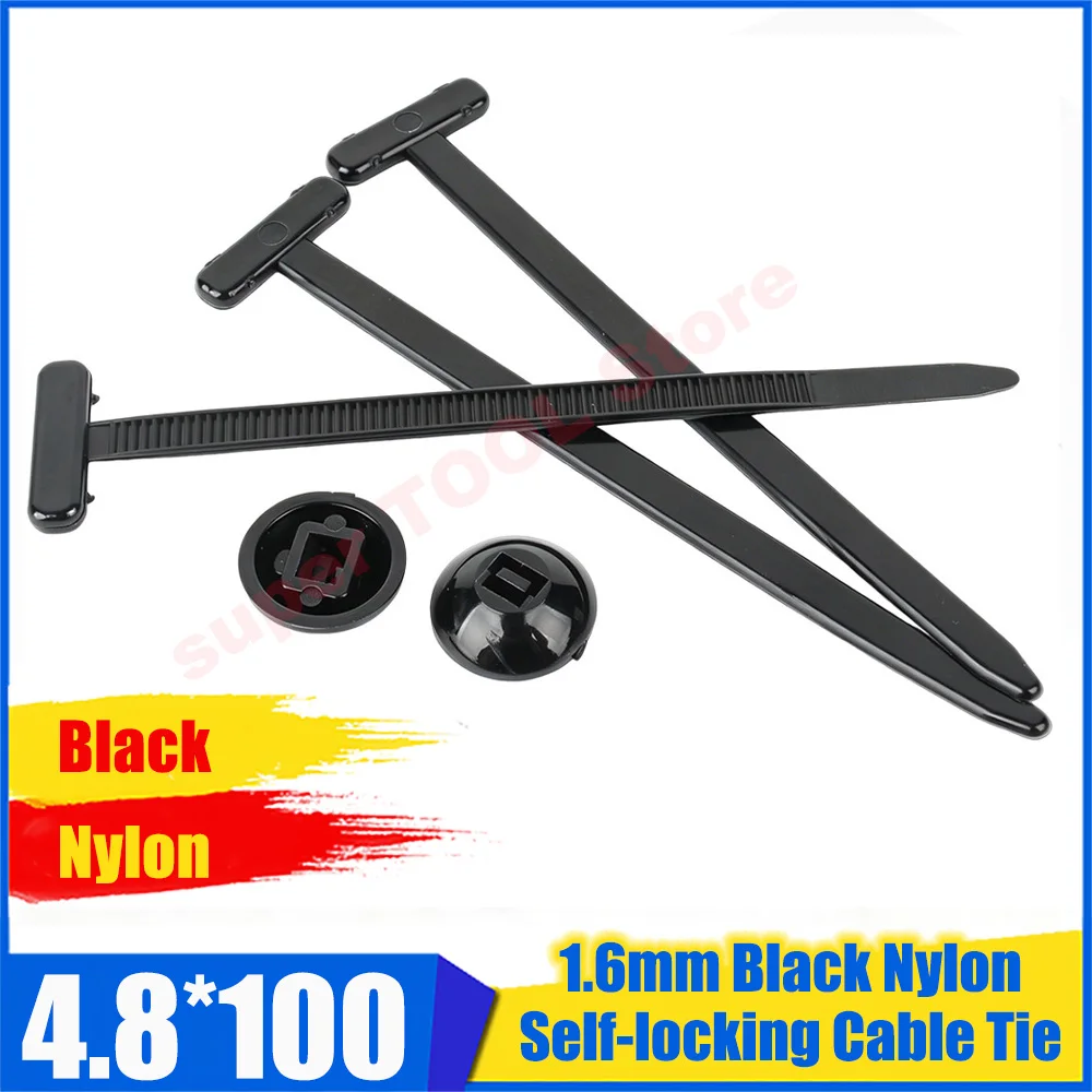 100-500Pcs Nylon Universal Cable Tie Buckle Heavy Duty Self-Locking Nylon Zip Ties Holder Multipurpose Plastic Cable Ties Tool