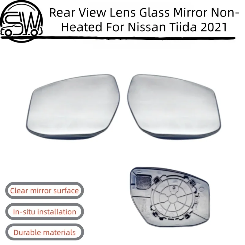 

For Nissan Tiida 2021 Rear View Mirror Lens Replacement Non-Heated Side Mirror Glass