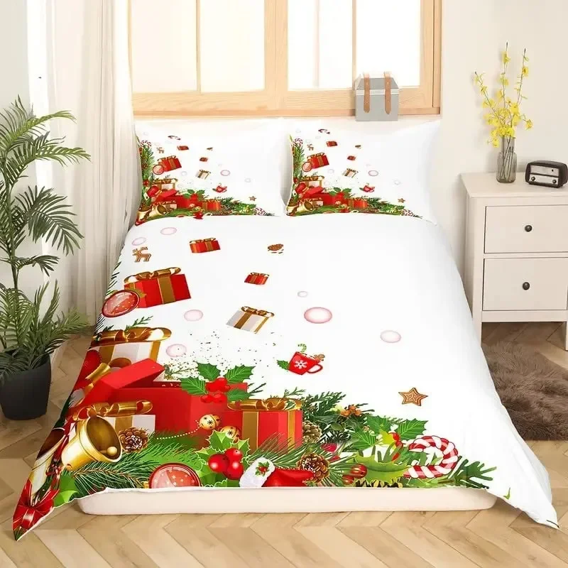 

Christmas Duvet Cover Set King Queen Full Twin Size for Kids Teens Adults Bedding Set Polyester Comforter Cover with Pillowcase