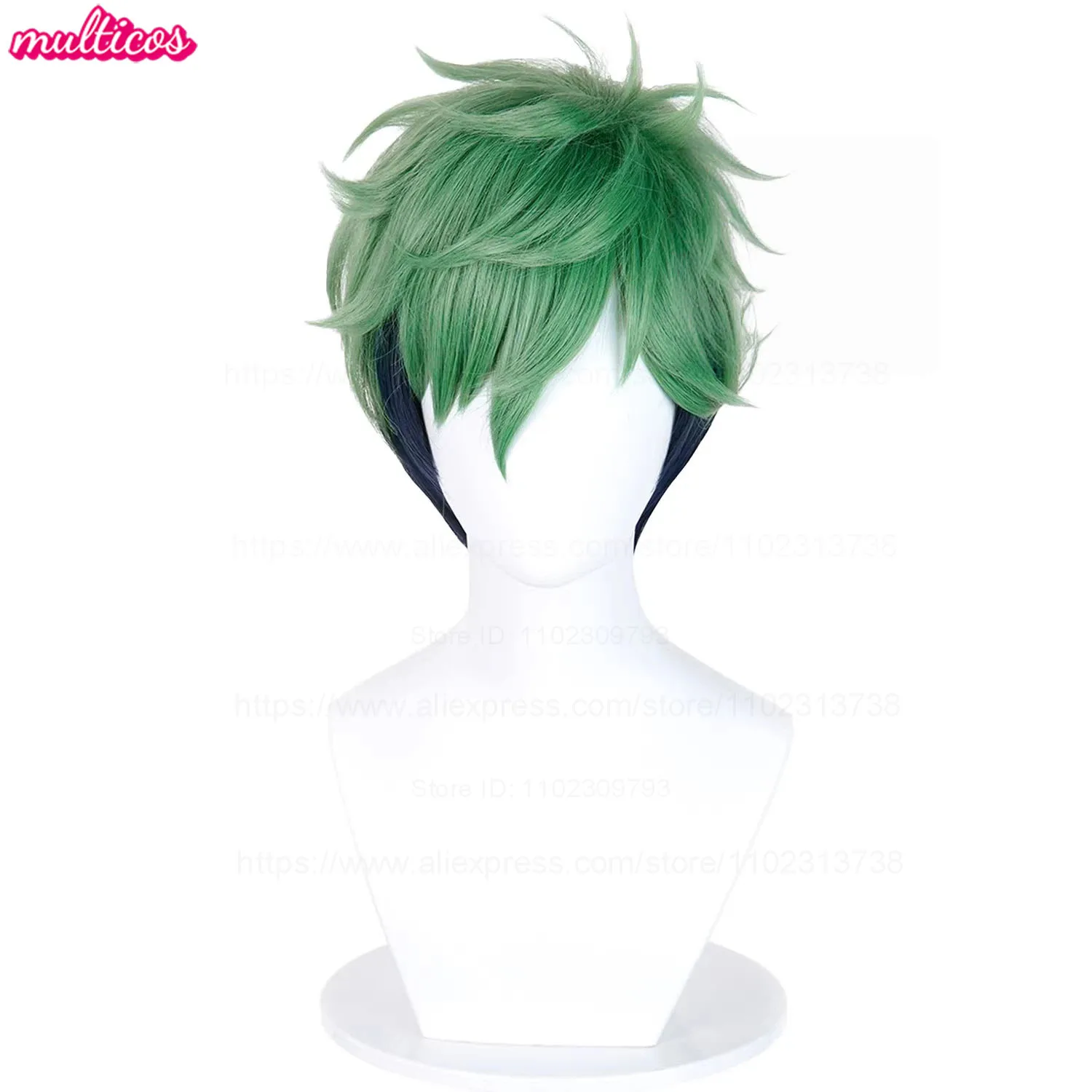 High Quality Kojika Juis Cosplay Wig Sakasaki Juis 30CM Green Heat Resistant Synthetic Hair Anime Wigs + Wig Cap