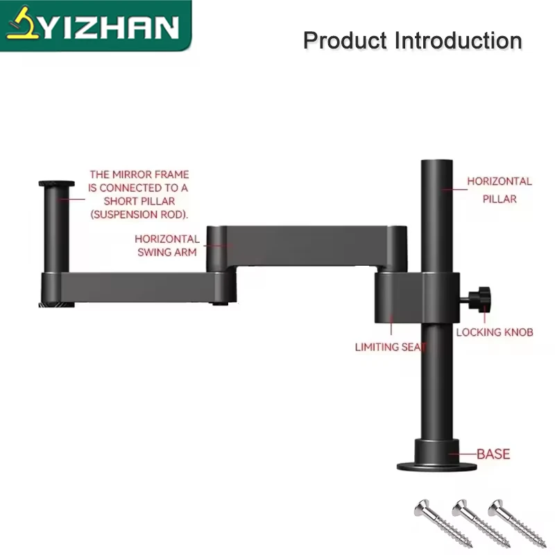 YIZHAN 4K Microscope Articulating Arm Bracket Universal Flexible Folding 360 °Adjustable Fixed Lifting For Trinocular Microscope