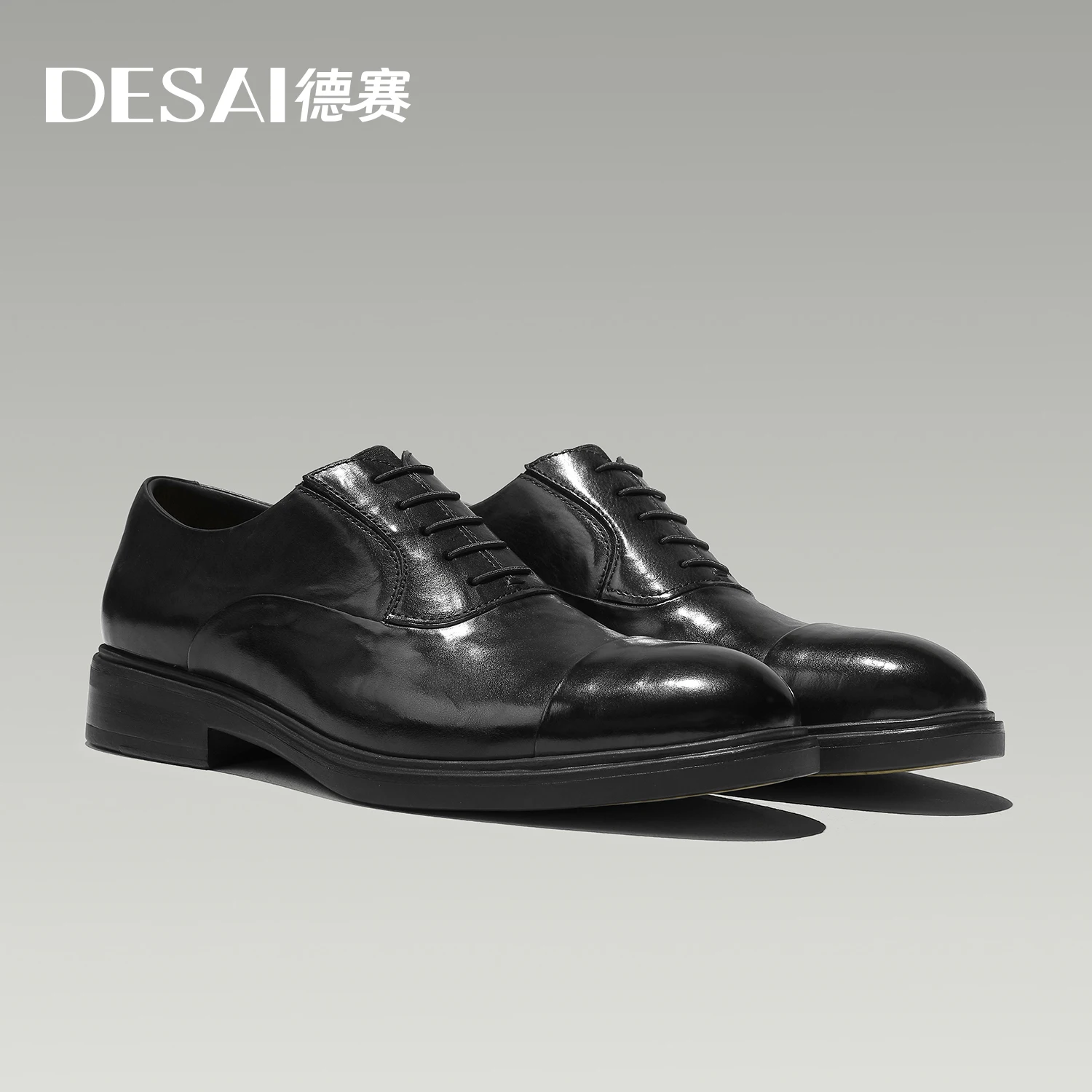 

DESAIMen's formal leather shoes, vintage British style, business genuine leather Oxford shoes, high-end wedding groom shoes