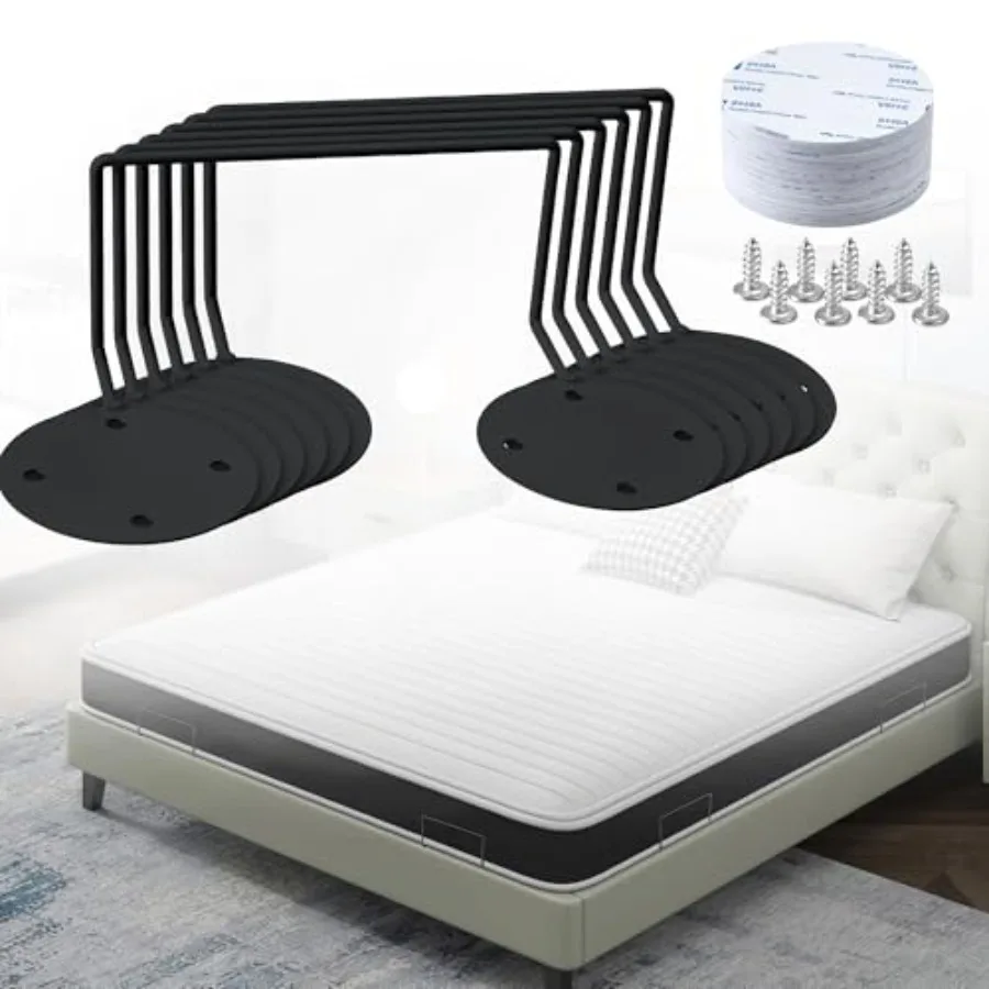 

6 Pack Mattress Retainer Bar Keep Mattress Stopper from Sliding, Non Slip Mattress Gaskets Bed Frame, Mattress Slide Stopper, A