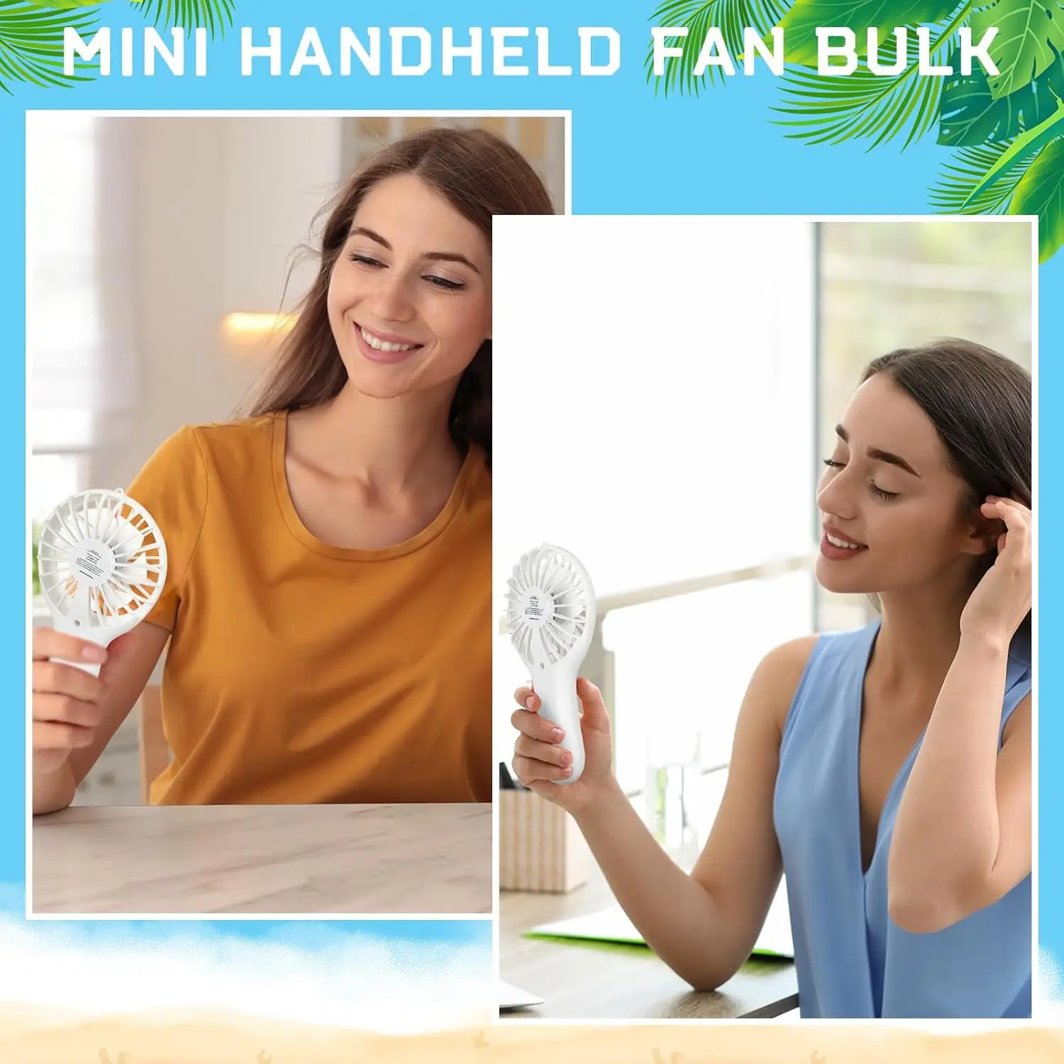 Mini Powerful Handheld Fan Bulk 3 Speed USB Rechargeable Small Desk FanS Summer Gift for Wedding Beach Outdoor