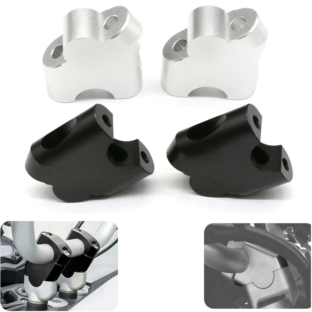 Motocycle CNC 28mm Handlebar Riser Clamp Mounts for suzuki v-storm dl 250 650 650xt 1000