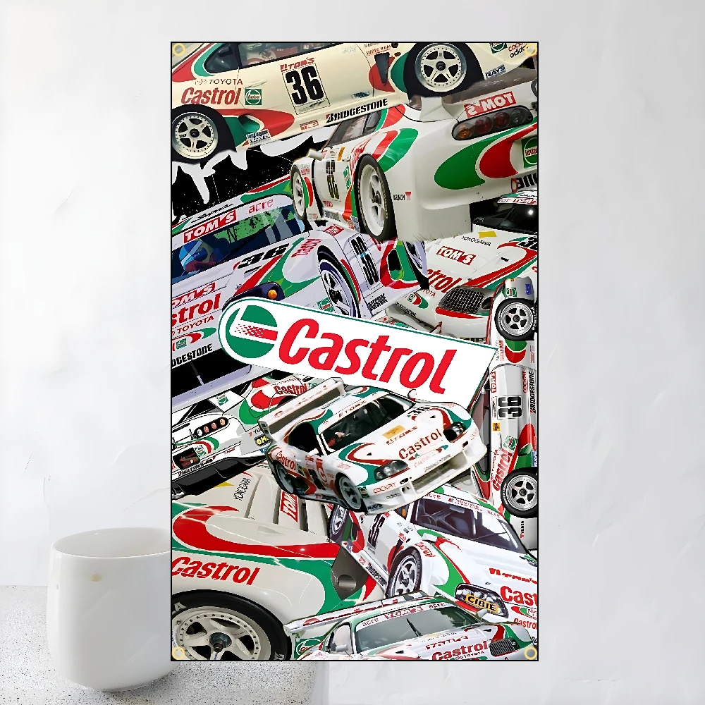 Motor Oil Castrols Retro car Flags Polyester Printed Banner For Home Decoration