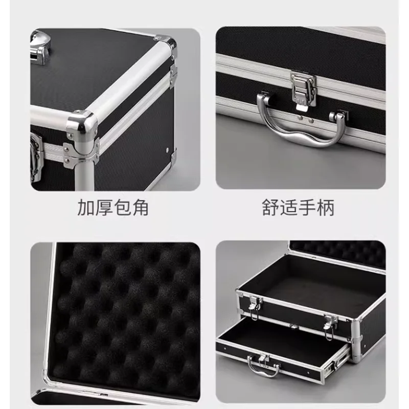 Aluminum Box Metal Toolbox Portable Storage Suitcase With Drawer Repair Beauty Car Box Instrument and Meter Case