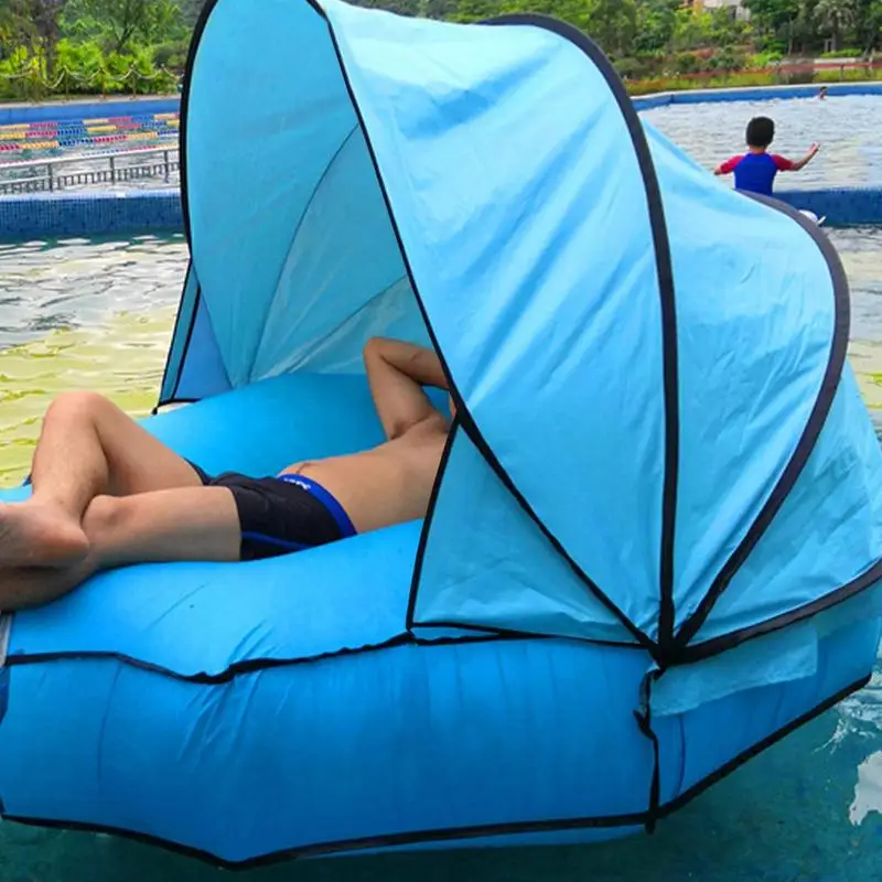 Outdoor Inflatable Sofa Bed Inflatable Lounger With Tent Portable Picnic Lake Beach Camping Couch Windproof Camping Accessories