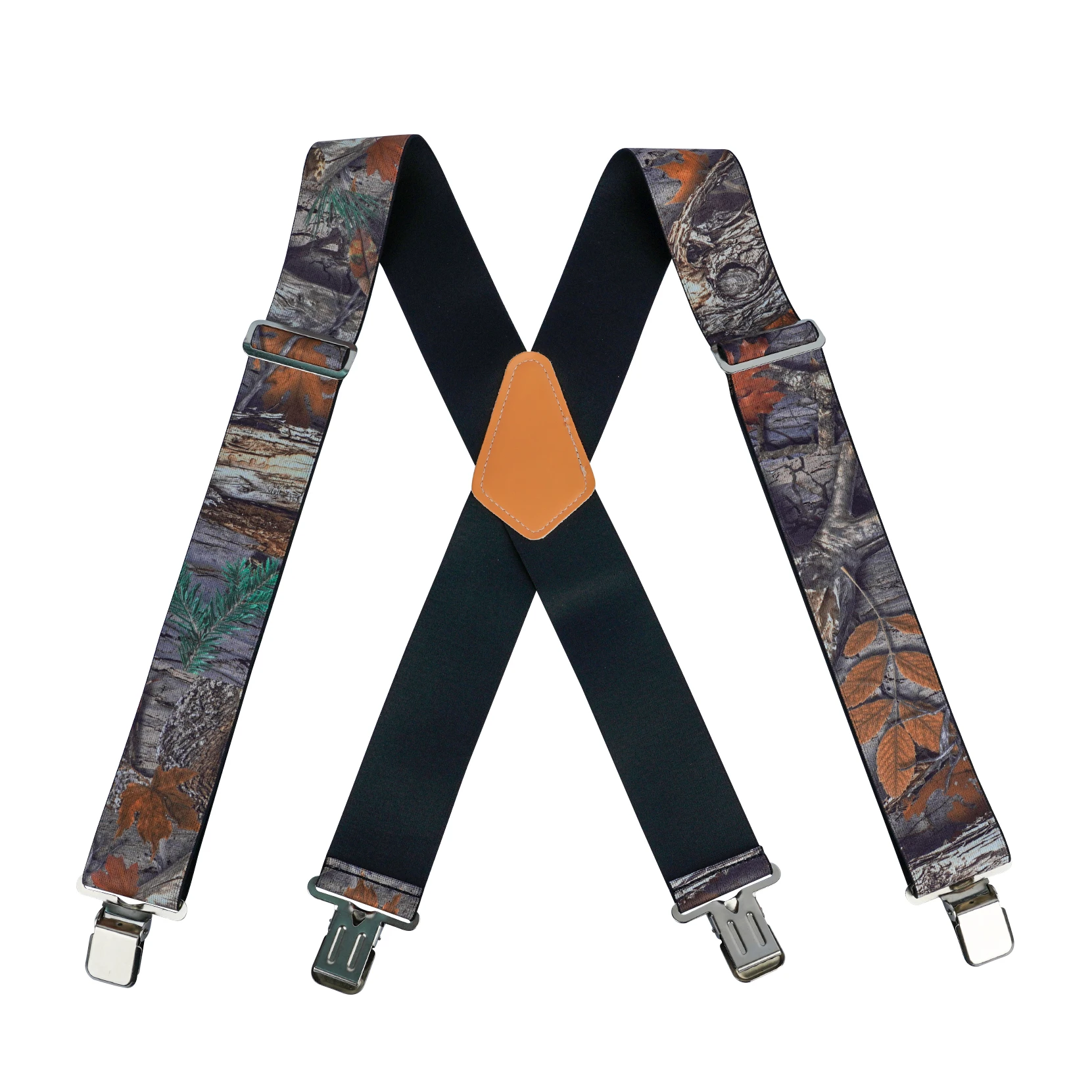 MELOTOUGH Men's Suspenders Fully Elastic 2 inch Wide X back Heavy Duty Work Suspenders