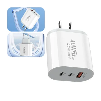 40 W USB-C-Ladegerät, Schnellladung, EU-US-Stecker, PD, USB-C, Typ C, schnelles USB-QC-3.0-Ladegerät für iPhone 14 Xiaomi Samsung MacBook