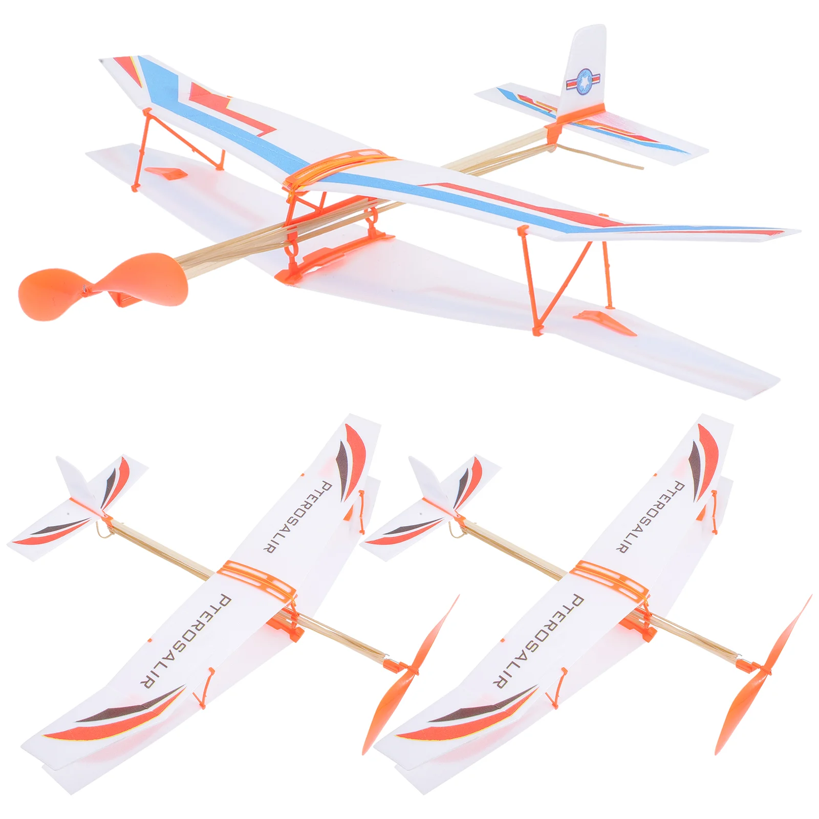 Rubber Band Biplane Children Glider Planes Toys Kids Educational Playthings DIY Airplane