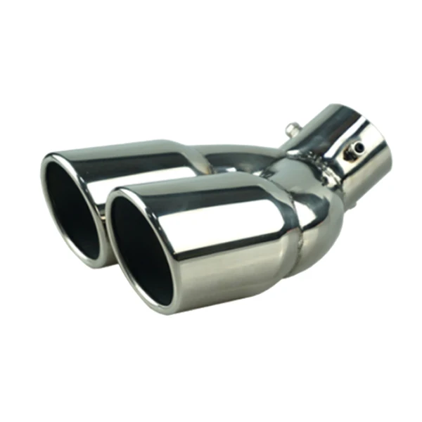 Universele 63mm Auto Inlaat Dubbele Vat Achter Uitlaat Tip Uitlaat Zwart Titanium Uitlaat Rvs Auto accessoires