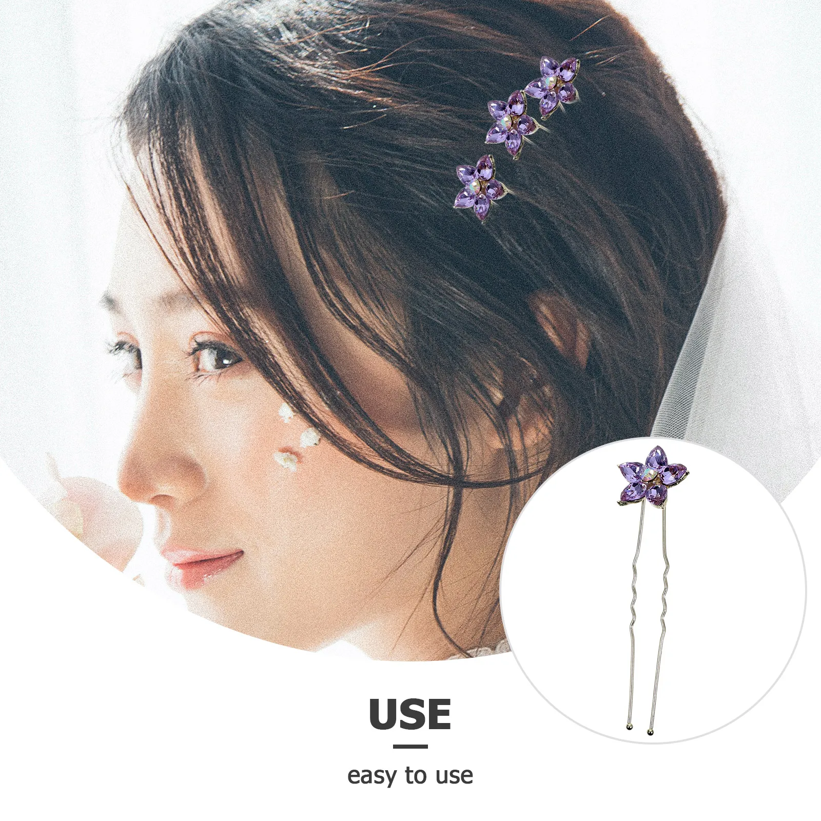 กิ๊บติดผมประดับเพชร 4 ชิ้น แบบเจาะน้ำ สำหรับเจ้าสาว งานแต่งงาน ตกแต่งทรงผมสวยหรู